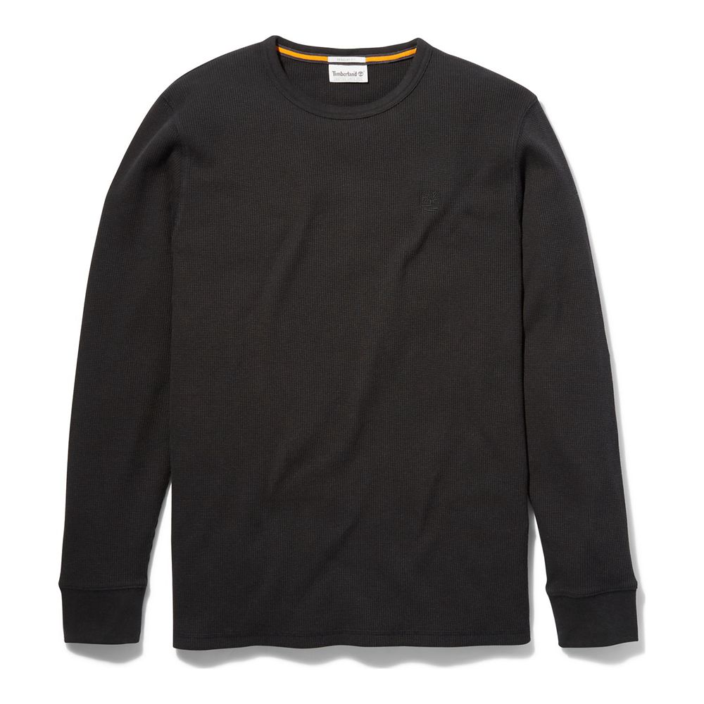 Camasi Timberland Barbati Negrii - Wharf River Waffle-Knit Crewneck - Romania - ZBGKEF307